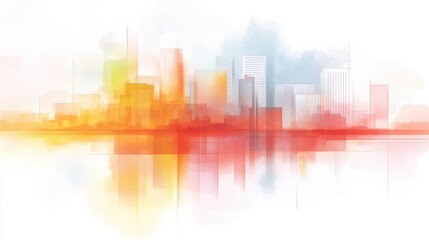 Fototapeta premium Abstract cityscape background vector, vibrant urban skyline illustration for modern designs