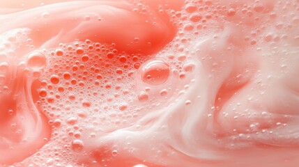 Fototapeta premium Bubbly white liquid texture, a closeup abstract visualization of foam and froth