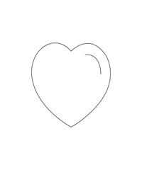 heart shaped icon with thin outline