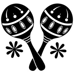 silhouette mardi gras maraca music instrument icon vector illustrations © Soraia Akter