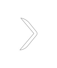 Right direction arrow with thin outline