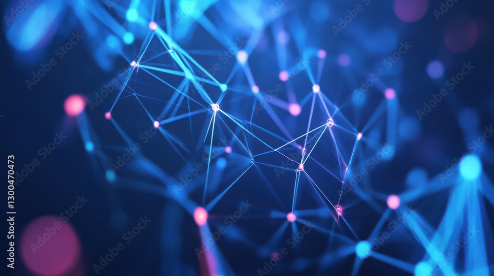 Poster human management & social networking concepts: abstract human network connection in geometric line, 