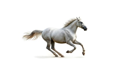 Horse is running background isolated white 