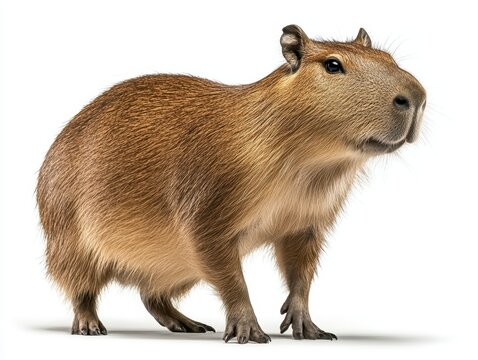 Capybaras in their natural habitat, observing the semiaquatic giants of the rodent world