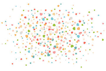 Vector pastel colored Valentines Day heartshapes background elements in flat style