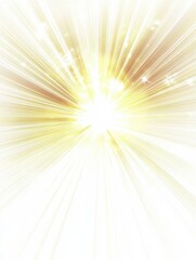 Obraz premium dazzling sunburst effect on white background intense yellowwhite center fading to soft golden edges lens flare streaks radiating outward ethereal and dramatic lighting