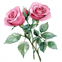Fototapeta premium Elegant Watercolor Rose Arrangements for Romantic Weddings
