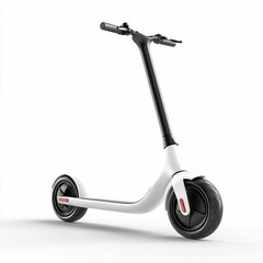 Futuristic Electric Scooter with Sleek Modern Design Isolated on White