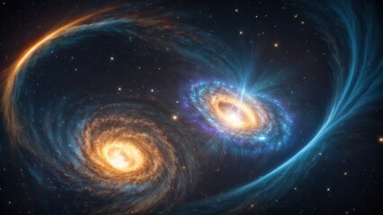 Obraz premium illustration depicting a solar system crash, with planets colliding, cosmic debris scattered, and energy waves emanating from the chaos. The scene captures the catastrophic event with vibrant, explosi