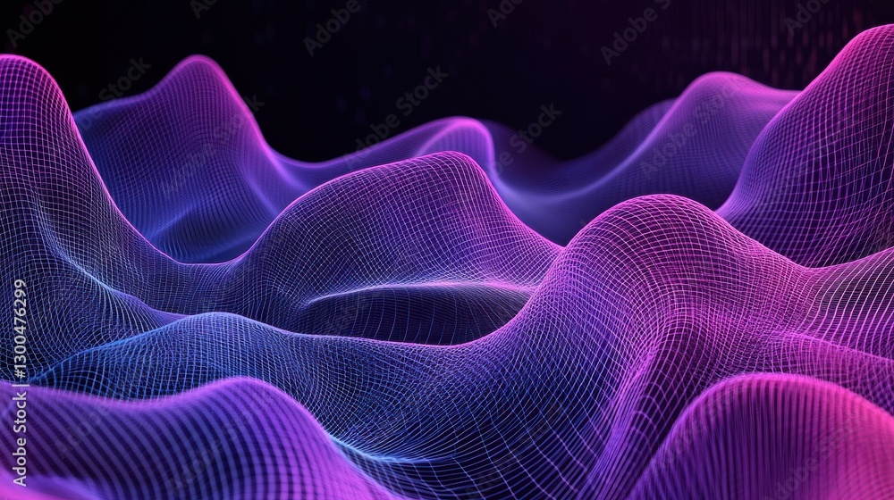 Poster trendy abstract wireframe illustration with intertwined lines and depth, suitable for tech-inspired 