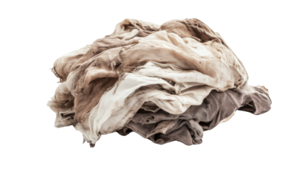 pile of dirty clothes isolated on white background