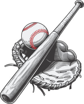recommend clip art: Baseball Equipment Vector Illustration – Bat, Ball, and Glove Sports Clipart