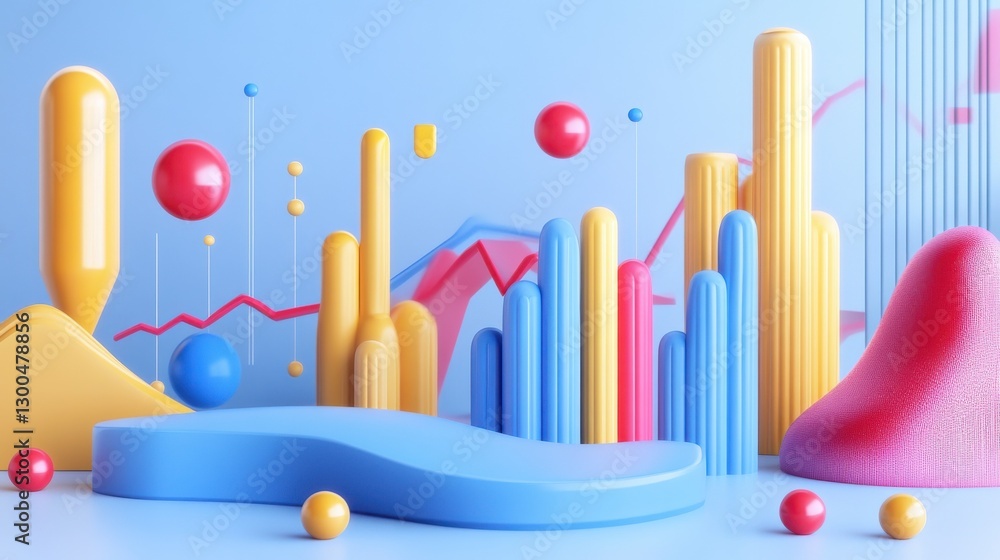 Poster abstract visualization of hr analytics with data charts and graphs