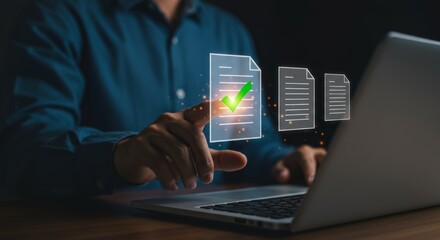 Digital document management system with a person selecting approved documents online