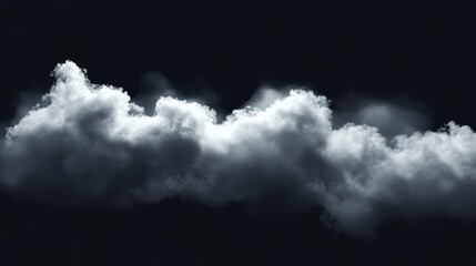 Dark Background with Soft White Clouds Forming a Serene Atmosphere for Nature and Weather Themes