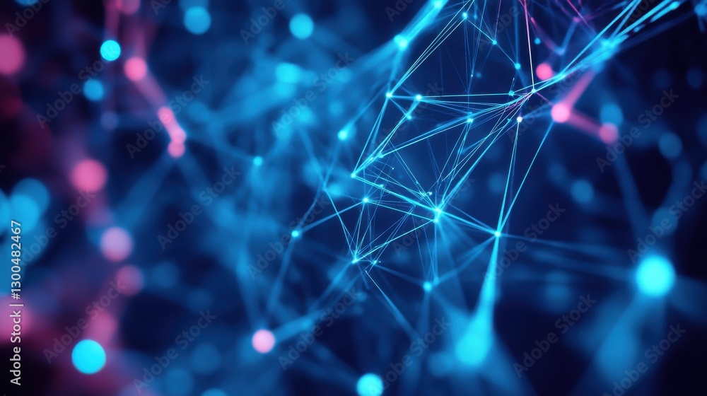 Aufkleber abstract futuristic network background, concept of digital technology and data connection, modern de