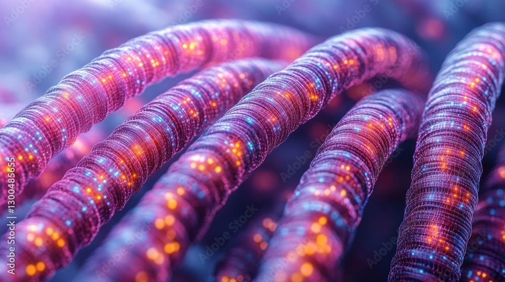 Poster abstract technology network design with glowing tubes