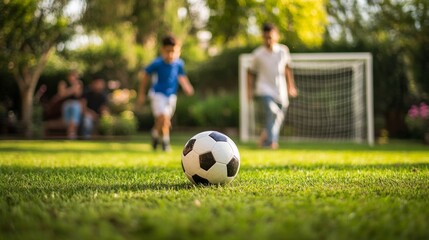 Obraz premium Backyard Soccer Game