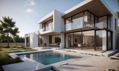 Minimalist modern house with clean lines and minimalist decor, modern homes,  interior design inspiration,  abstract architecture