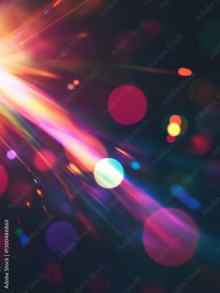 Poster prism light leak texture for photo overlay and effect, lens flare in abstract background, bokeh effe