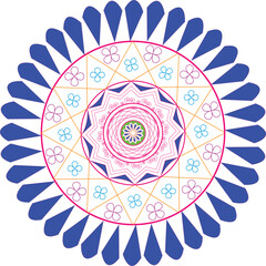 Circle floral element henna vector 