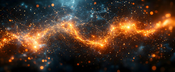 Fototapeta premium Abstract Glowing Sparkles Energy Flow Pattern