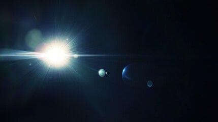 A dark wallpaper with a lens flare theme.