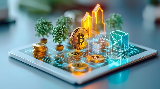 Bitcoin Cryptocurrency Investment, Digital Assets, Fintech, Real Estate, Future Technology