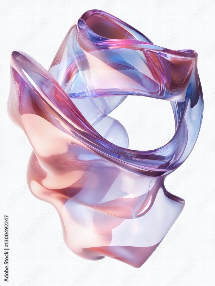 Poster holo abstract 3d shapes fold isolated on transparent background