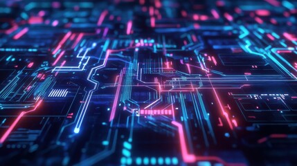 Fototapeta premium Transparent background, futuristic digital circuit overlay