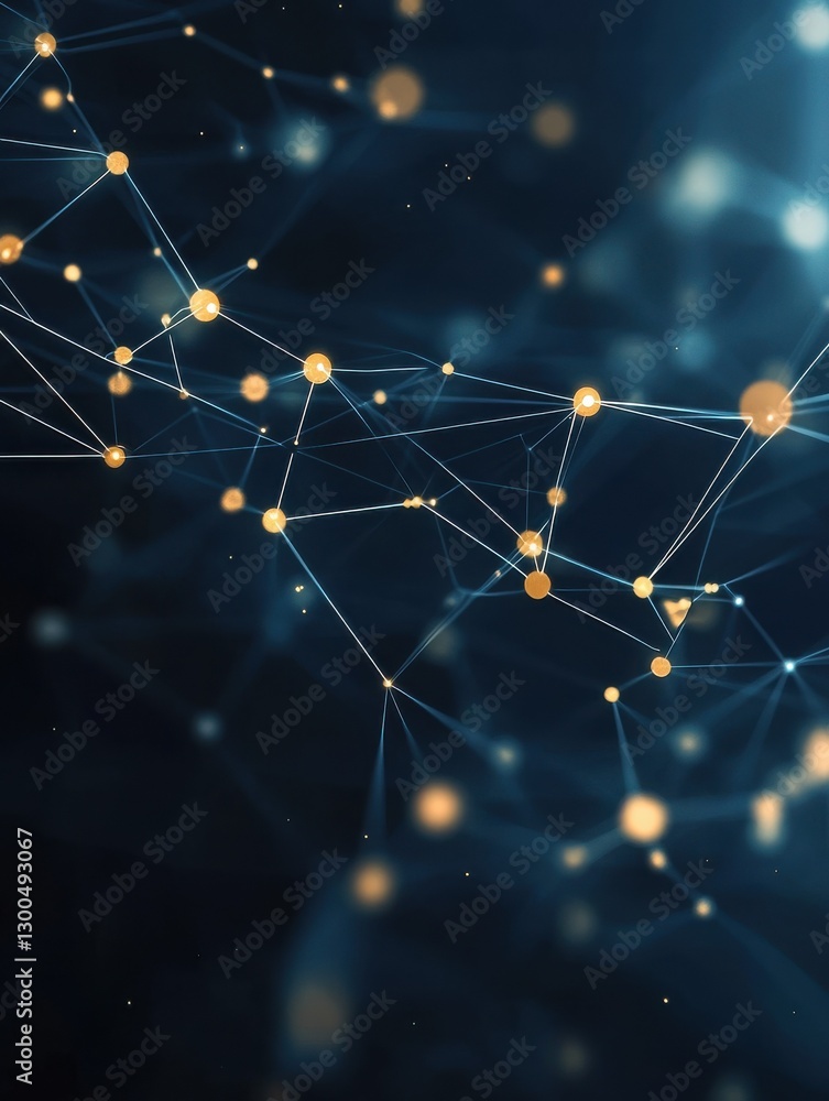 Poster geometric abstract background with dots and lines connecting molecules. digital technology backgroun