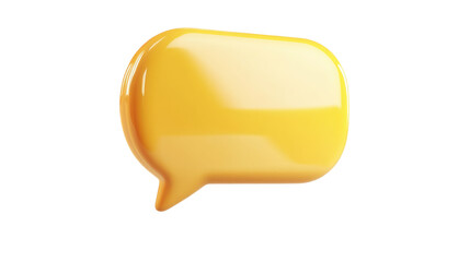 3d yellow speech bubble isolated on white background