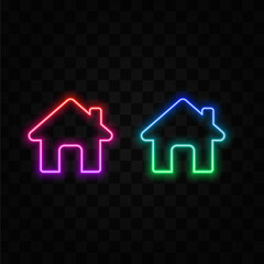 Sinal home de néon. purple color.