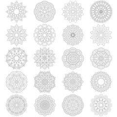 20 Mandala Floral pattern design set Mandalas coloring book pages, Vector File