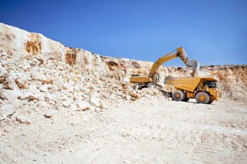 Limestone quarry for cement production, Open pit mine