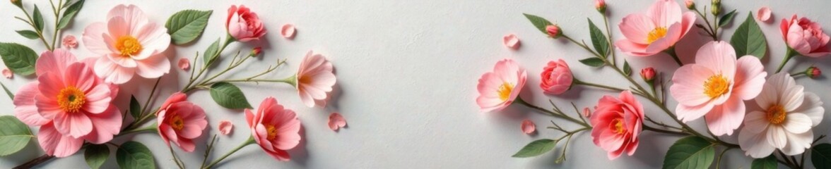 Fototapeta premium Artificial flowers wall in vintage style with pastel colors and delicate petals, ornate details, pastel colors, vintage decor