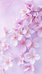 Pastel violet floral background, low-poly. with white shades