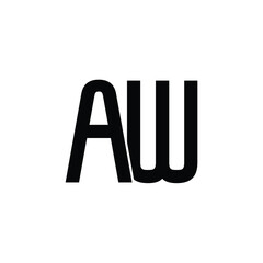 AW monogram logo design letter text name symbol monochrome logotype alphabet character simple logo