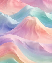 Obraz premium Pastel watercolor waves with colorful gradient background and abstract shapes , bright, design, colorful