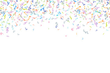 Vector colorful music notations background element in flat style