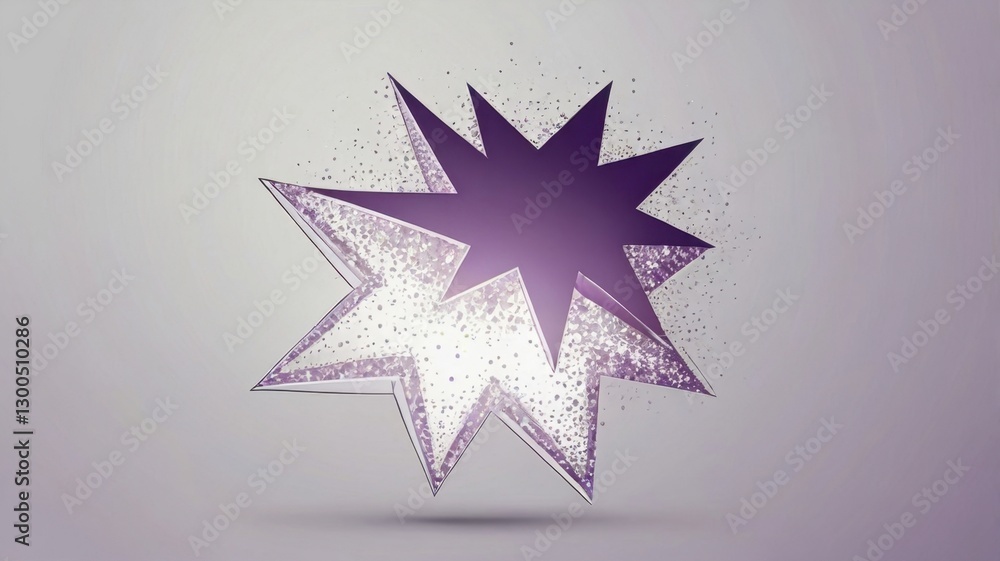 Poster abstract purple star cluster icon isolated on gray gradient background design element