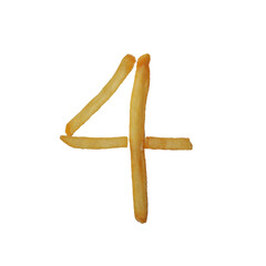 Creative Potato Fries Numbers 1 to 31 for Fun Calendar Design