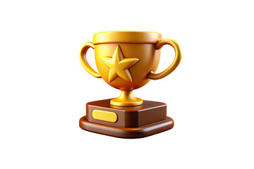 Golden trophy cup isolated on a white background