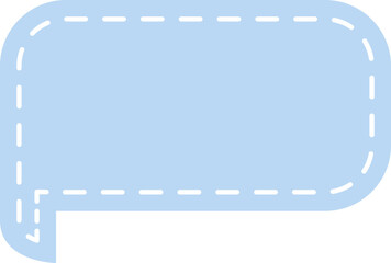 Obraz premium light blue stitched speech bubble