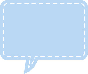 light blue stitched speech bubble