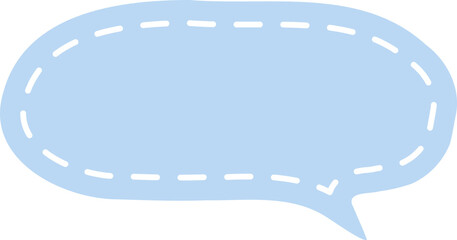 light blue stitched speech bubble