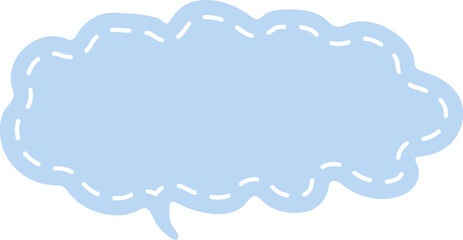 light blue stitched speech bubble