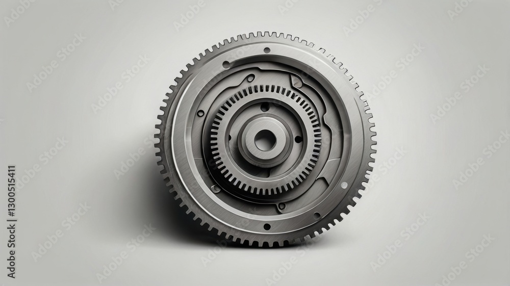 Aufkleber minimal flywheel icon in gray isolated with white background machine part engineering cogwheel