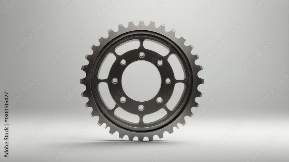 Poster minimal flywheel icon in gray isolated on white smooth background industrial precision automotive co