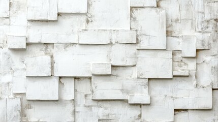 Panoramic background of wide white brick wall texture. Home or office design backdrop